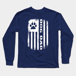 Dog Dad Distressed Flag Long Sleeve T-Shirt